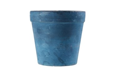 Blue fllower pot isolated with clipping path. clipart