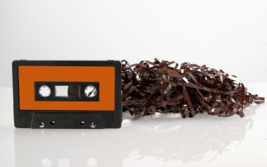 Audio cassette tape with reflection. clipart