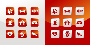 Pet care icons set clipart