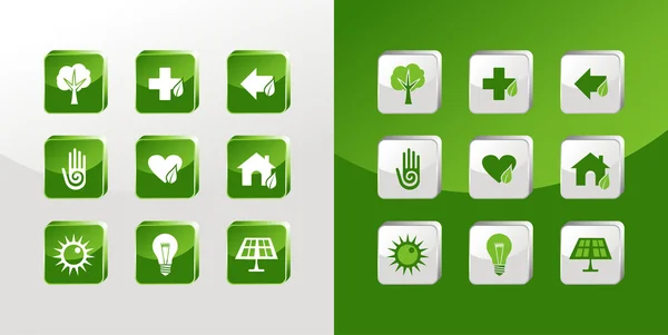 Dalej zestaw zielonych ikon — Wektor stockowy