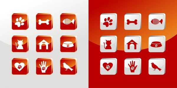 Zestaw ikon opieki nad zwierzętami — Wektor stockowy