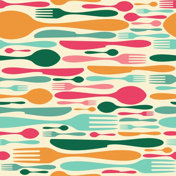 Retro cutlery pattern background — Stock Vector