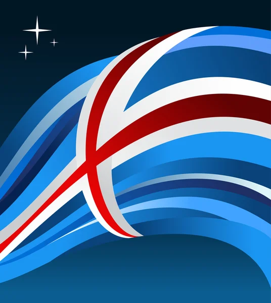 Islands flagga illustration bakgrund — Stock vektor