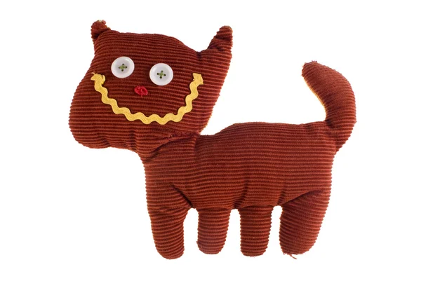 Fabric teddy cat smile — Stock Photo, Image