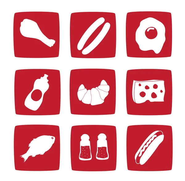 Nove ícones alimentares — Fotografia de Stock