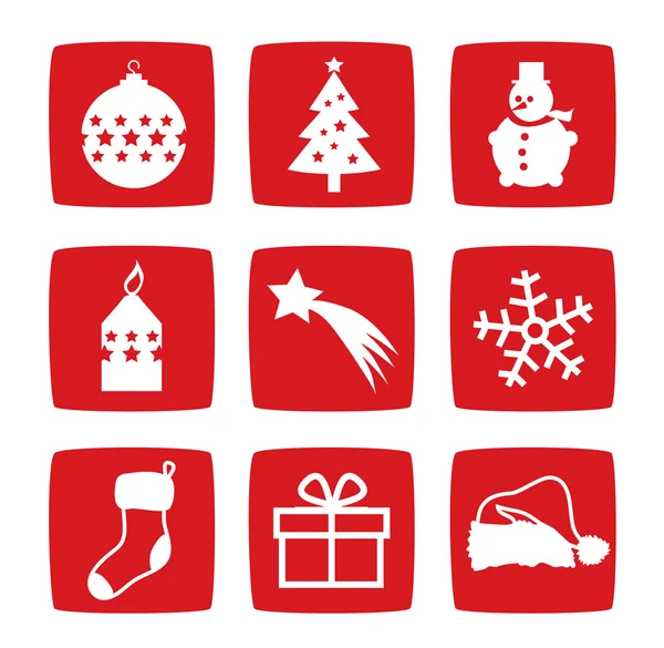 Iconos de invierno y Navidad Fotos de stock