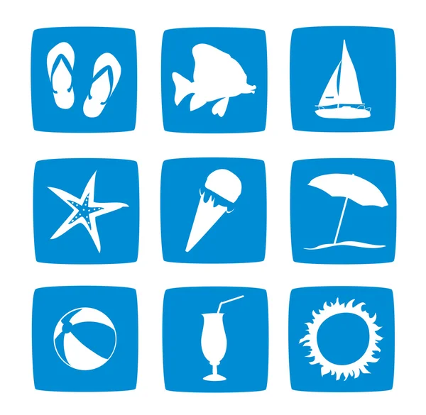 Summer vacations icon set Stock Image
