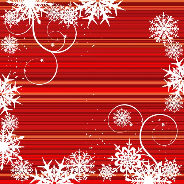 Fondo de invierno, copos de nieve - ilustración vectorial — Vector de stock
