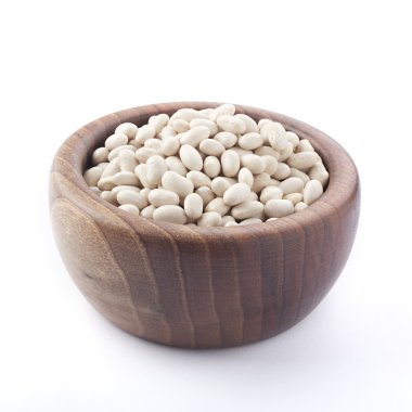 Cannellini beans or Haricot in a bowl isolated clipart