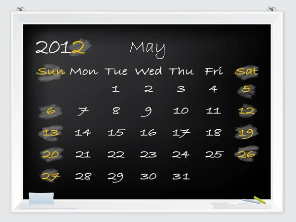 2012 May calendar — Stock Vector