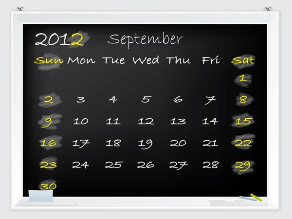 2012 September calendar — Stock Vector