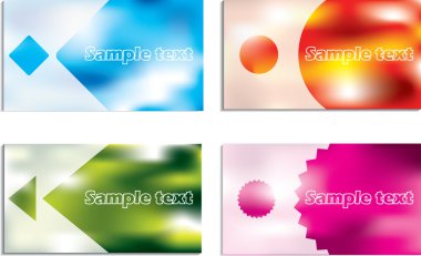 Abstract business cards with vivid colors clipart