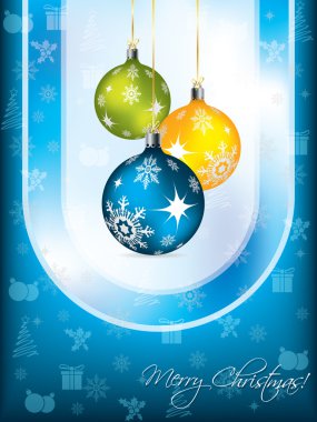 Blue christmas card design clipart