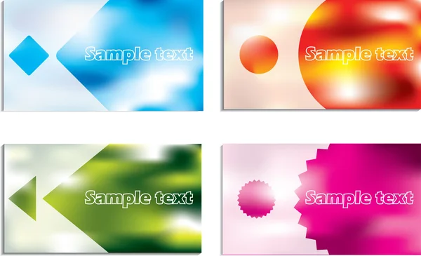 Abstracte visitekaartjes met levendige kleuren — Stockvector