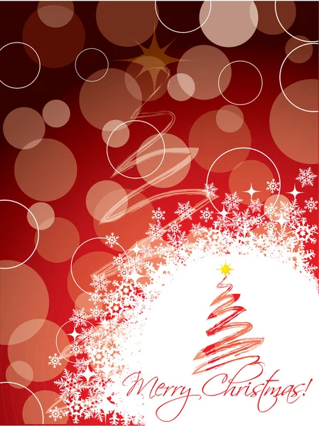 赤いクリスマスのグリーティング カードのデザイン — ストックベクタ