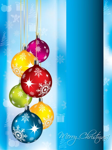 Χριστούγεννα ευχετήρια κάρτα με μπλε χρώμα — Διανυσματικό Αρχείο