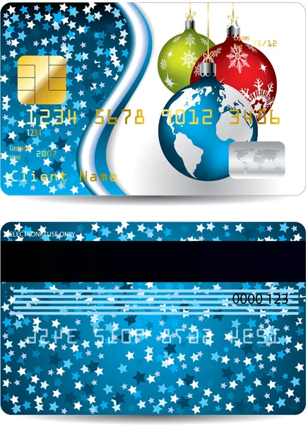 신용 카드 디자인 크리스마스 에디션 — 스톡 벡터
