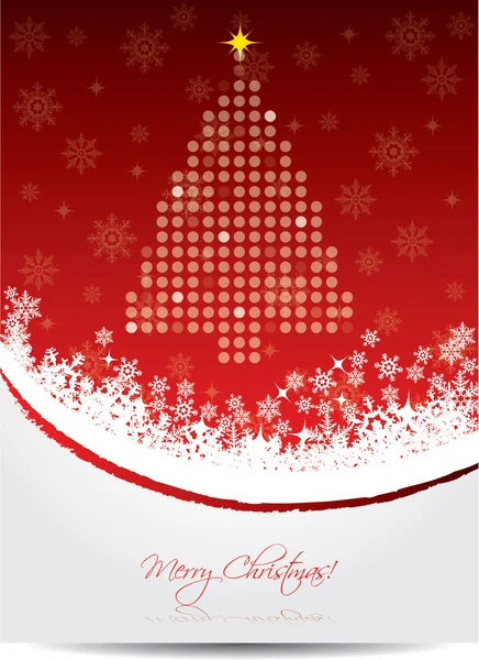 赤いクリスマスグリーティングカード — ストックベクタ