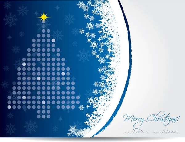 Mavi renkli Noel kartı tasarımı — Stok Vektör