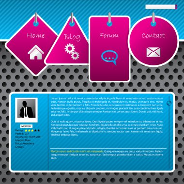 Website template design with dotted background clipart