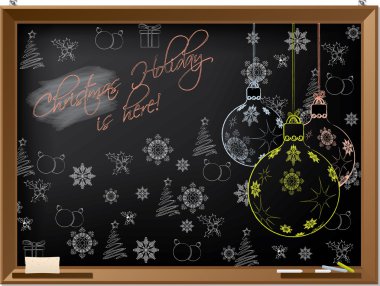 Christmas holiday blackboard design clipart