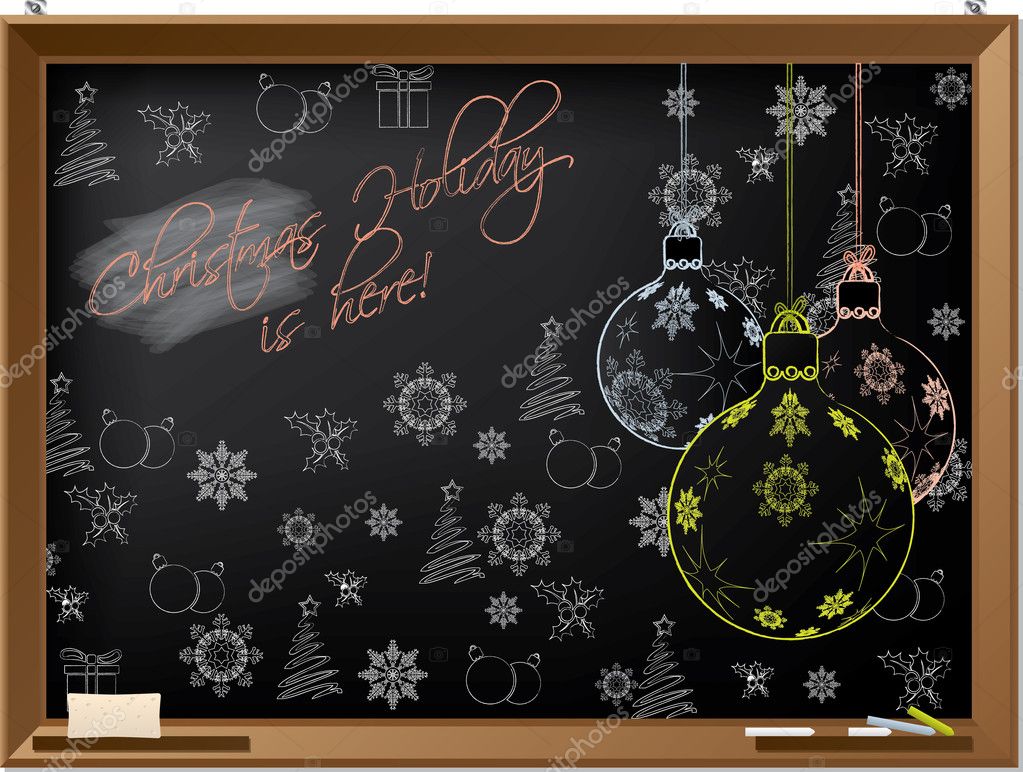Christmas holiday blackboard design — Stock Vector © vipervxw #7525543