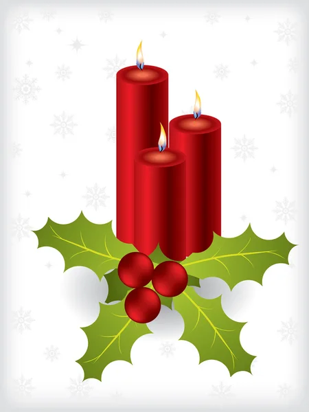 Candles with mistletoe — Stock Vector
