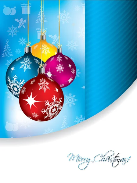 Modrý Vánoční blahopřání — Stockový vektor