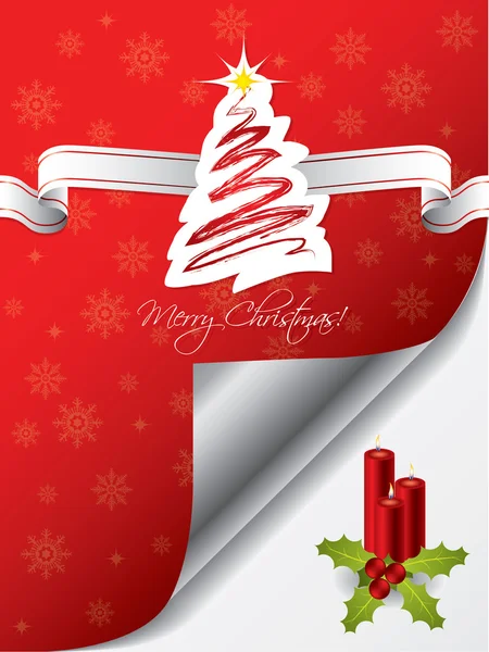 圣诞节问候卡设计与蜡烛 — 图库矢量图片