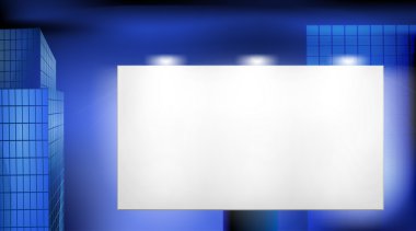 Blank display advertising at night. clipart