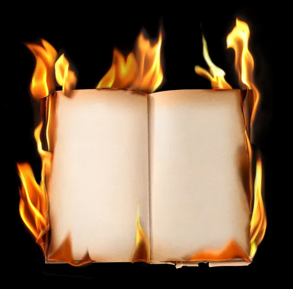 Oud boek branden. — Stockfoto