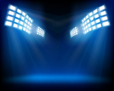 Row of floodlights. Vector illustration. clipart