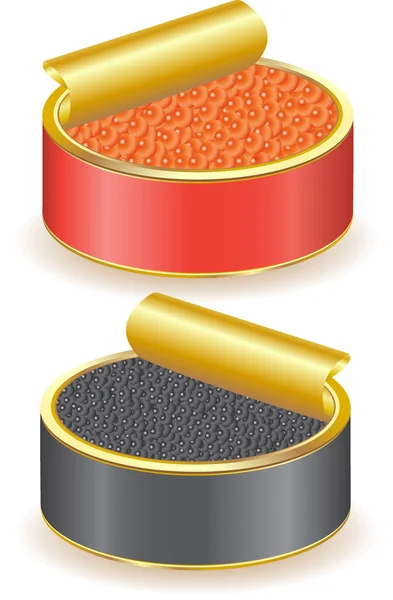 Roter und schwarzer Kaviar — Stockfoto