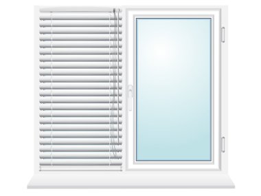 Plastic window with jalousies clipart