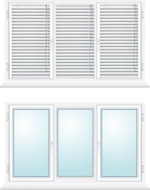 Plastic window with jalousies clipart