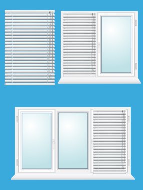 Plastic window with jalousies clipart