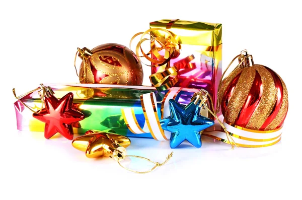 Karácsony és újév Ajándék dekoráció — Stock Fotó