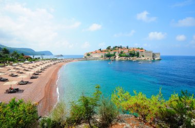 Sveti Stefan island in Montenegro clipart