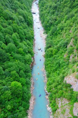 Rafting on the river Tara in Montenegro clipart