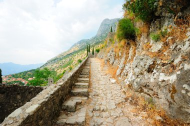 Ancient Kotor - stairs of the old fortress clipart