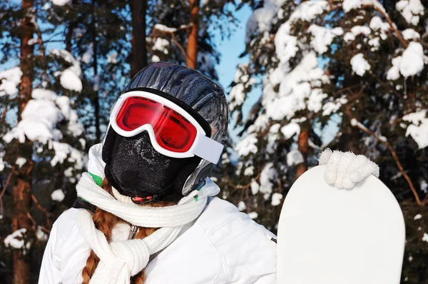 Snowboardåkare girl — Stockfoto