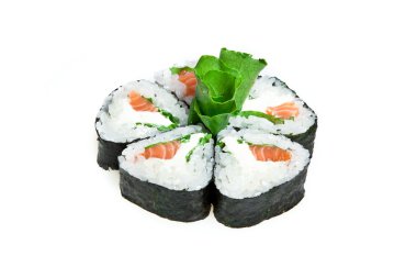 ton balıklı salata ve peynir philadelphia ile Maki sushi rulo