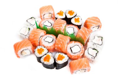 Sushi set - maki sushi farklı türleri ve rulolar