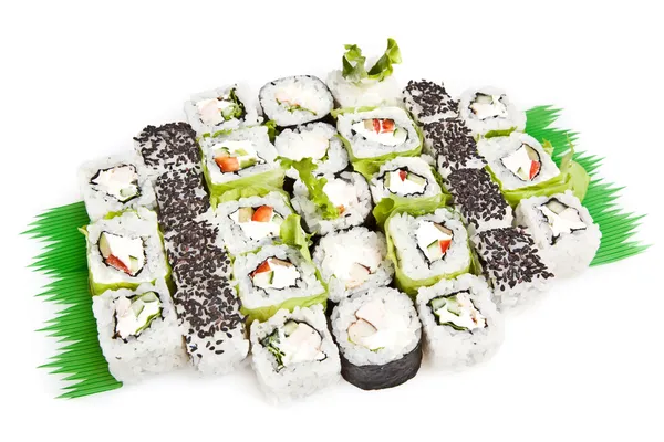 Sushi set - maki sushi farklı türleri ve rulolar — Stok fotoğraf