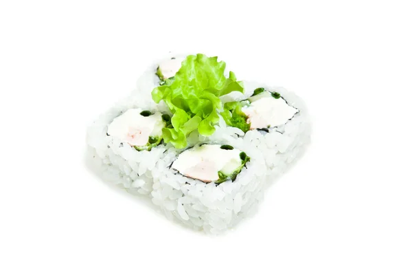Involtini di sushi Maki con insalata di pollo e formaggio filadelfia — Foto Stock