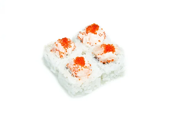 Rolos de sushi Maki com vieira e caviar — Fotografia de Stock