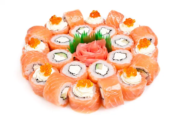 Sushi set - verschillende soorten maki sushi en rollen — Stockfoto