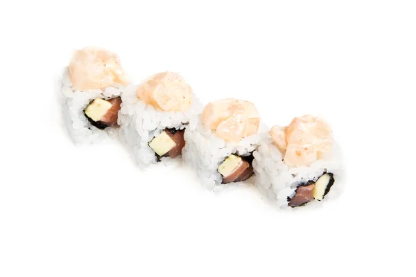 Maki sushi rulle med tonfisk och pilgrimsmussla — Stockfoto