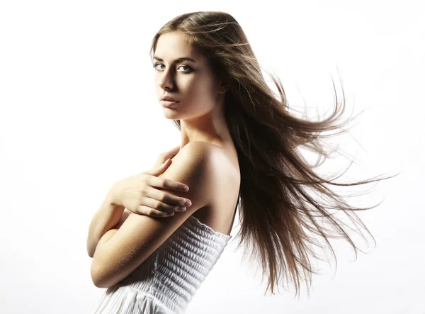 Fotó gyönyörű nő gyönyörű haj — Stock Fotó