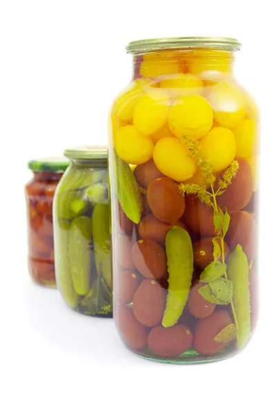 Os vários legumes preservados com hortelã — Fotografia de Stock